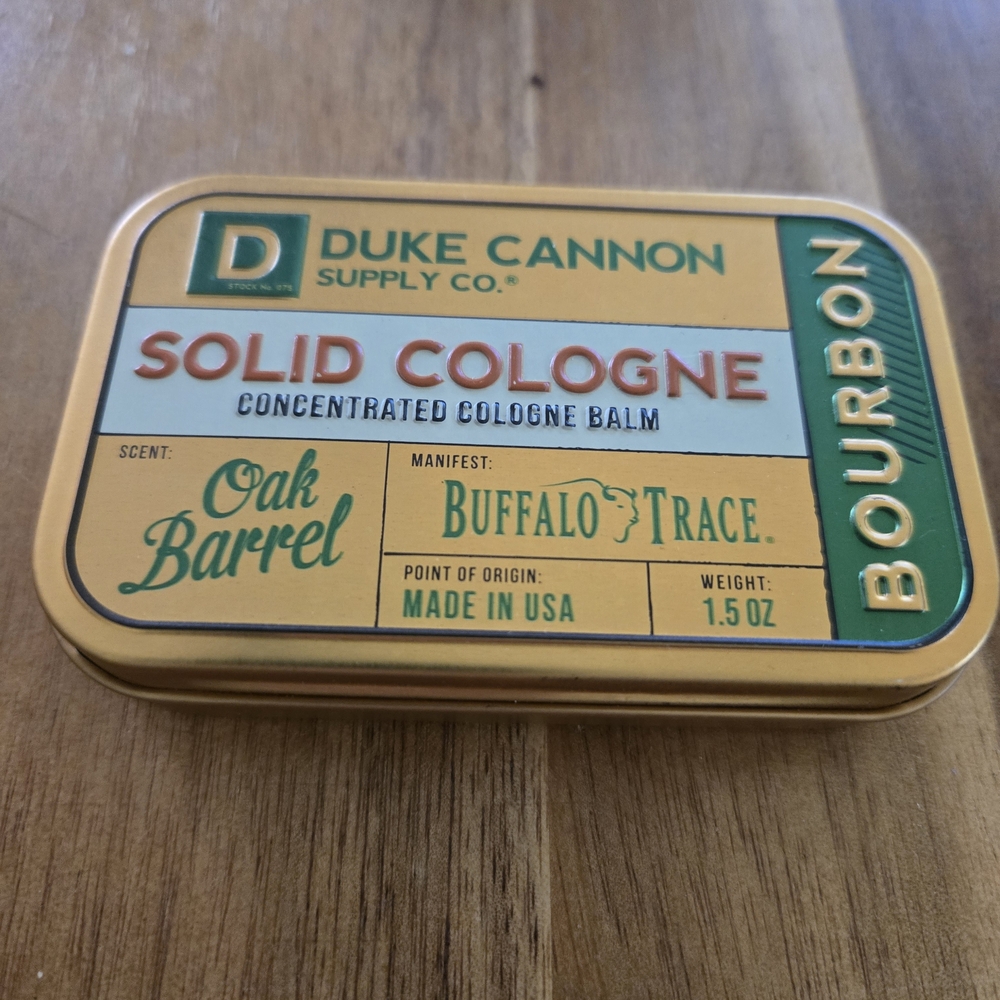 Duke Cannon Solid Cologne - Bourbon Oak Barrel Buffalo Trace